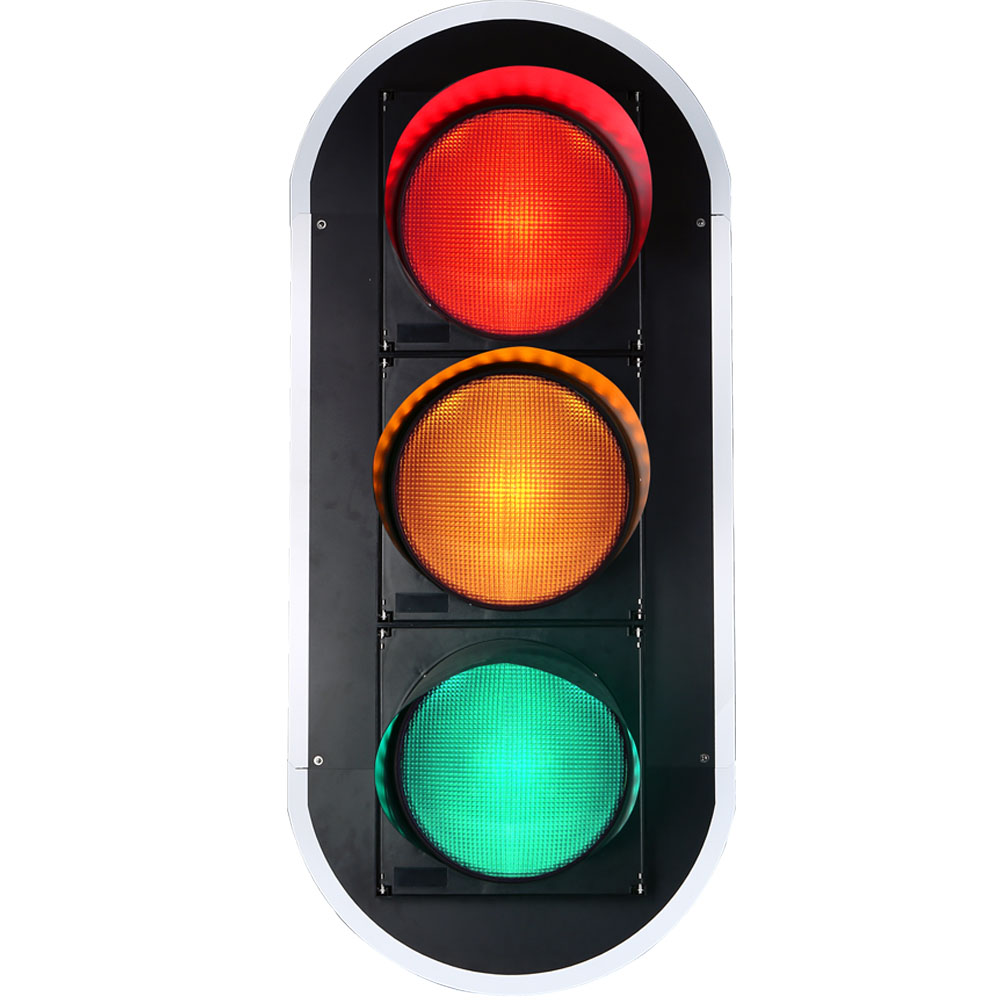 Жогорку жыштыктагы кызыл/сары/жашыл толук шарлуу светофор